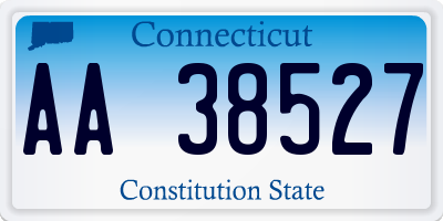 CT license plate AA38527