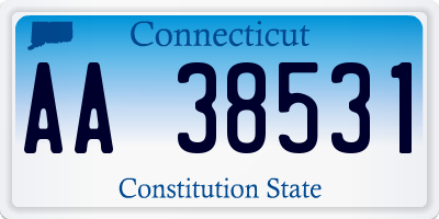 CT license plate AA38531