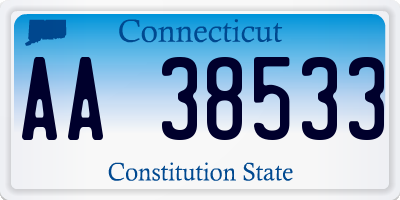 CT license plate AA38533