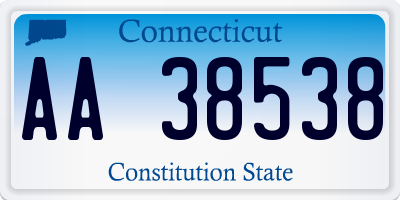 CT license plate AA38538