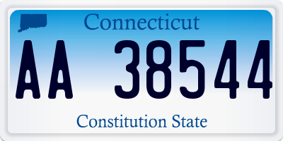 CT license plate AA38544