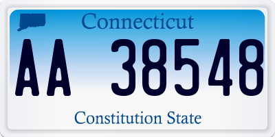 CT license plate AA38548