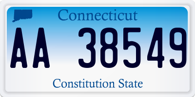 CT license plate AA38549