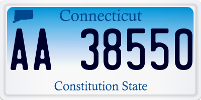 CT license plate AA38550