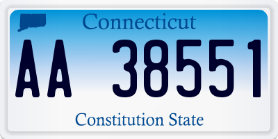 CT license plate AA38551