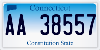 CT license plate AA38557