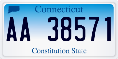 CT license plate AA38571