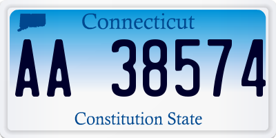 CT license plate AA38574