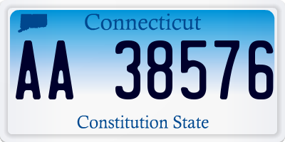 CT license plate AA38576