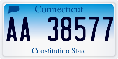CT license plate AA38577