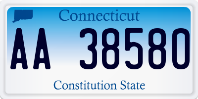 CT license plate AA38580