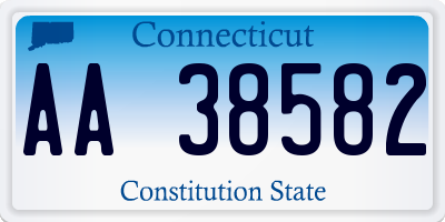 CT license plate AA38582