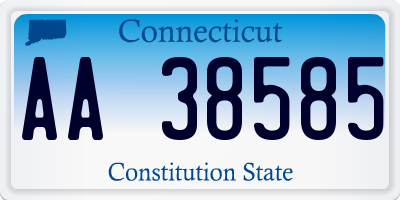 CT license plate AA38585