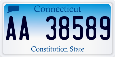 CT license plate AA38589