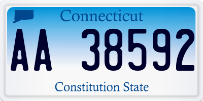 CT license plate AA38592