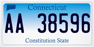 CT license plate AA38596