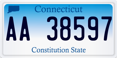 CT license plate AA38597