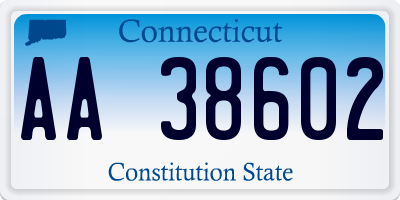 CT license plate AA38602