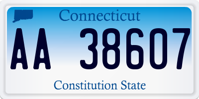 CT license plate AA38607