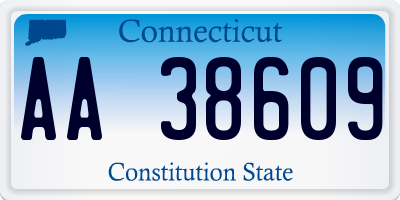 CT license plate AA38609