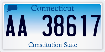 CT license plate AA38617