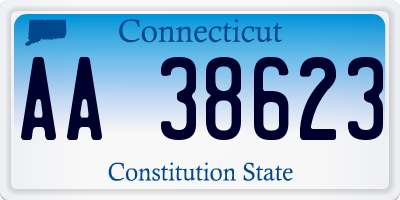 CT license plate AA38623