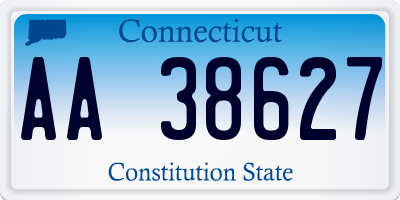 CT license plate AA38627
