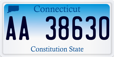 CT license plate AA38630