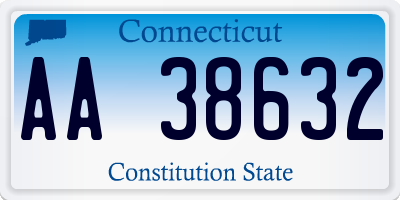 CT license plate AA38632
