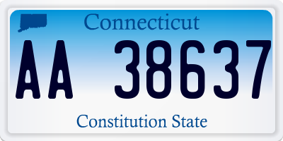 CT license plate AA38637
