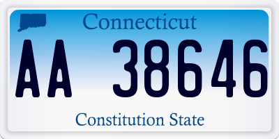 CT license plate AA38646