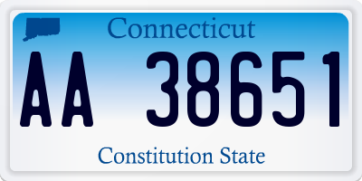 CT license plate AA38651