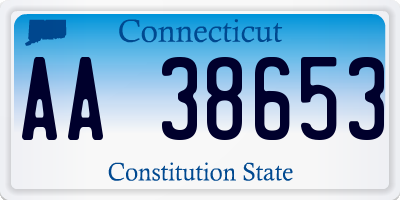 CT license plate AA38653
