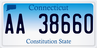 CT license plate AA38660