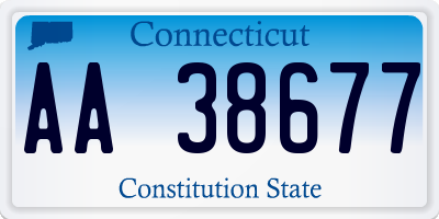 CT license plate AA38677