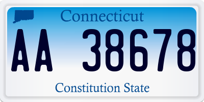CT license plate AA38678