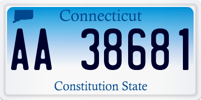 CT license plate AA38681