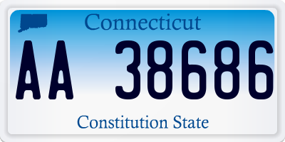 CT license plate AA38686