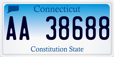 CT license plate AA38688