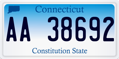 CT license plate AA38692