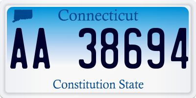 CT license plate AA38694
