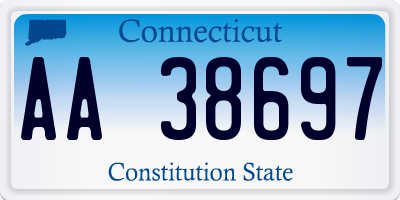 CT license plate AA38697