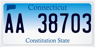 CT license plate AA38703