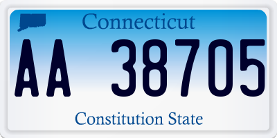 CT license plate AA38705