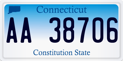 CT license plate AA38706