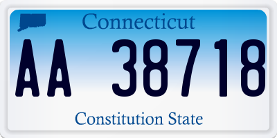 CT license plate AA38718