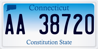 CT license plate AA38720