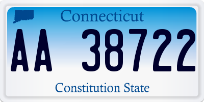 CT license plate AA38722