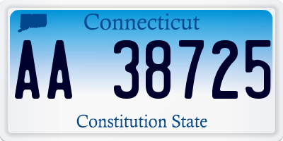 CT license plate AA38725