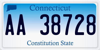 CT license plate AA38728